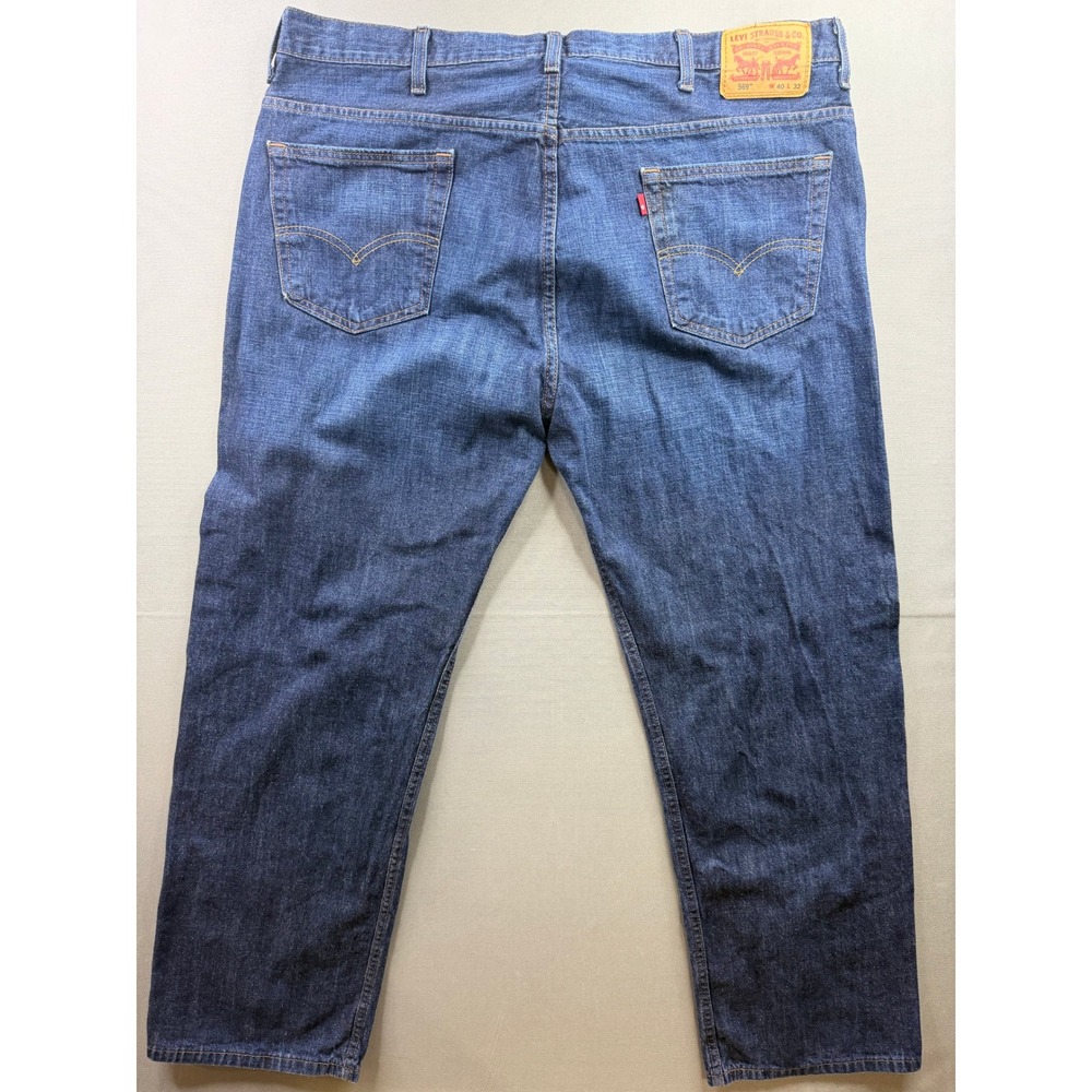 Levi's 569 Loose Straight Jeans Mens Blue Dark Wash Denim 40x32